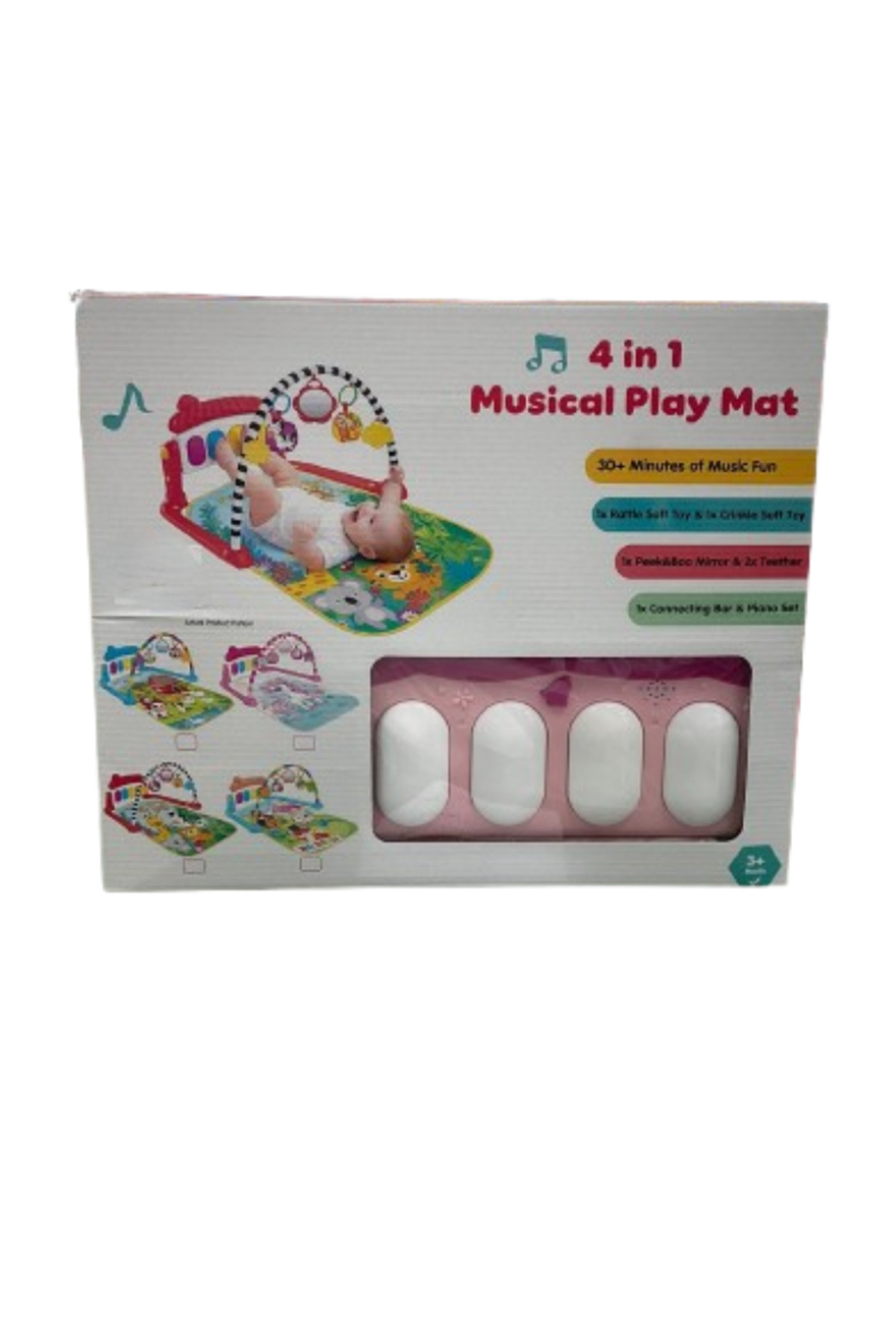 babydoor Unicorn Desenli Piyanolu Bebek Oyun Halısı 0+Ay Figürlü Işıklı ve Müzikli Gelişim Matı Pembe 558 fotoğrafı 7 (önizleme)