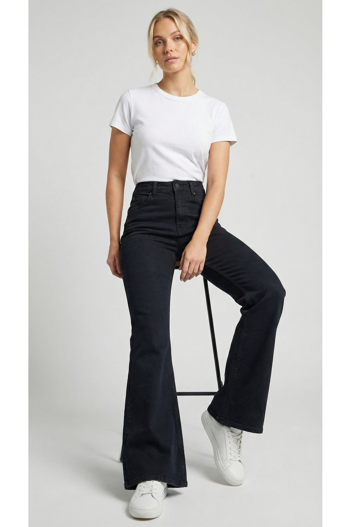 ENZİM JEANS  Kadın Süper Yüksek Bel Bootcut / İspanyol Paça Jean Pantolon - Görsel 7