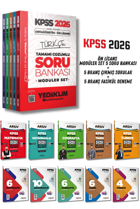 Yediiklim Yayınları 2026 KPSS Ön Lisans Ortaöğretim GYGK Soru Bankası Modüler...