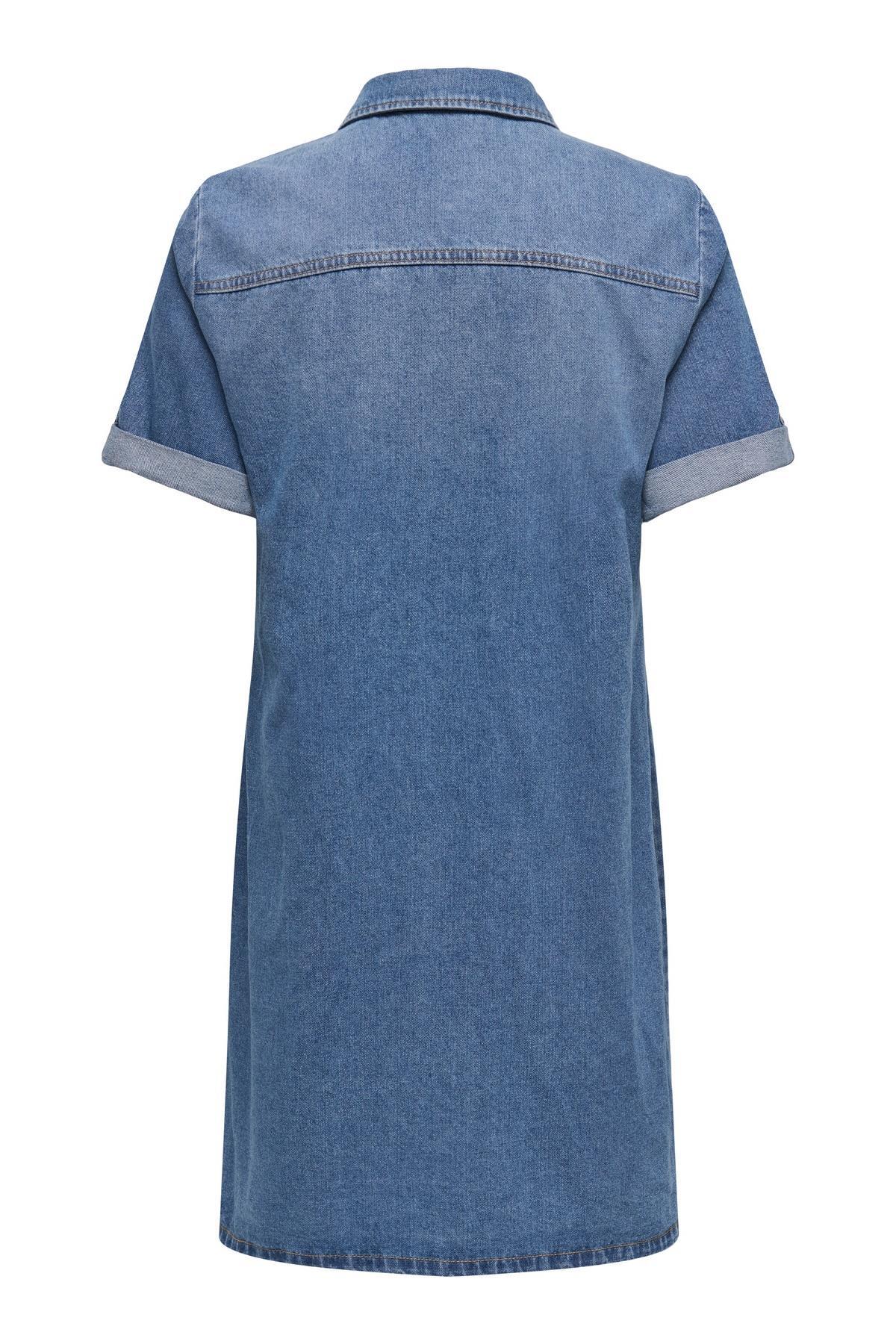 ONLY  ONLLISA Kadın Kot Elbise Kısa Kollu Günlük - Görsel 2