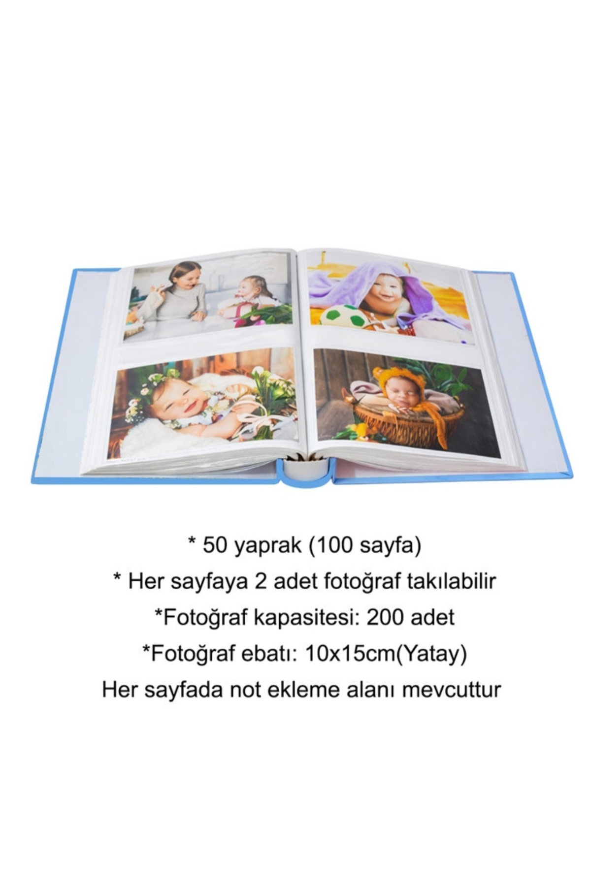 Home 200'lük Kutulu Kız ve Erkek Bebek Fotoğraf Albümü - 10x15cm fotoğrafı 4 (önizleme)
