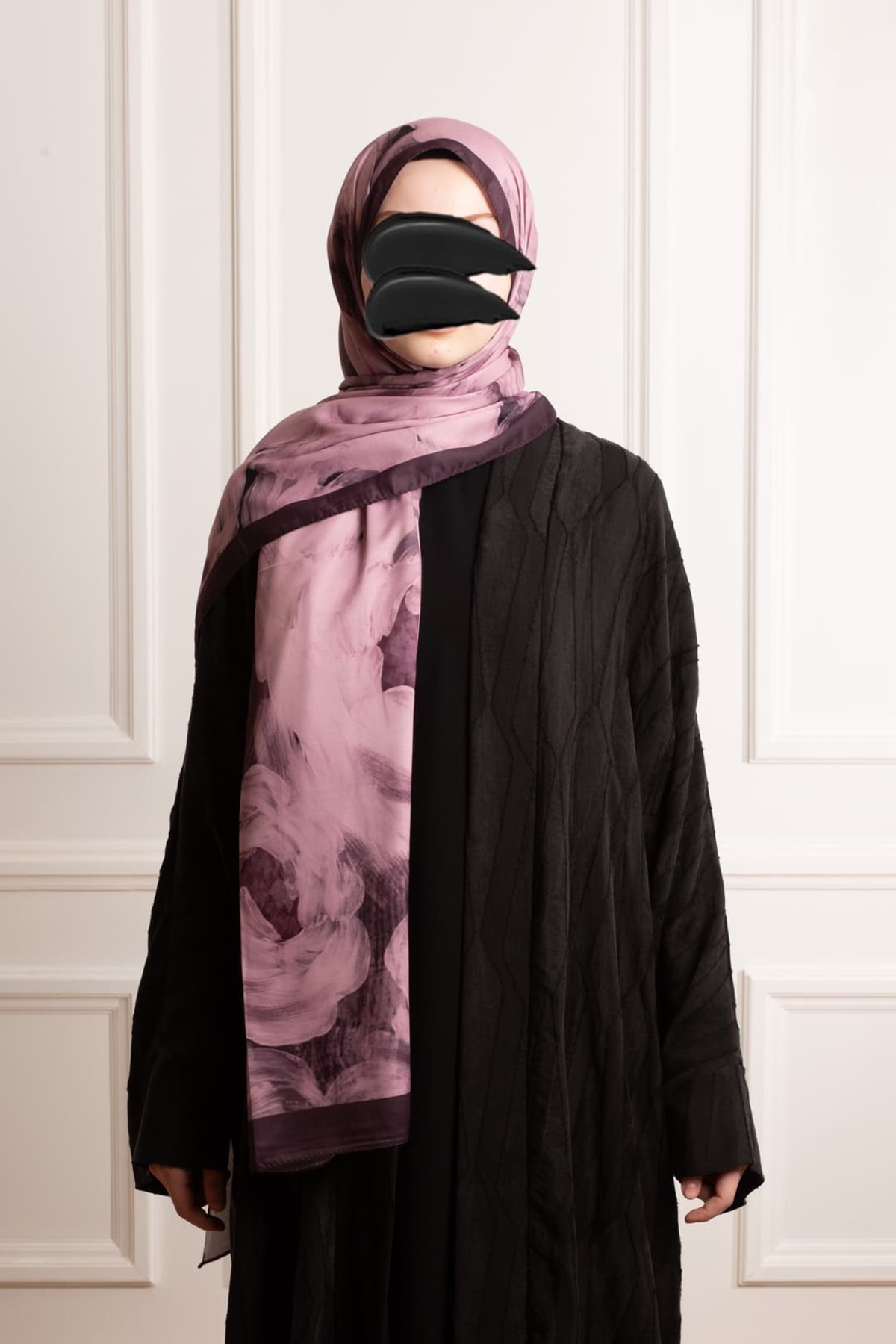 Cloud Flora Patterned Soft Shawl - Purple