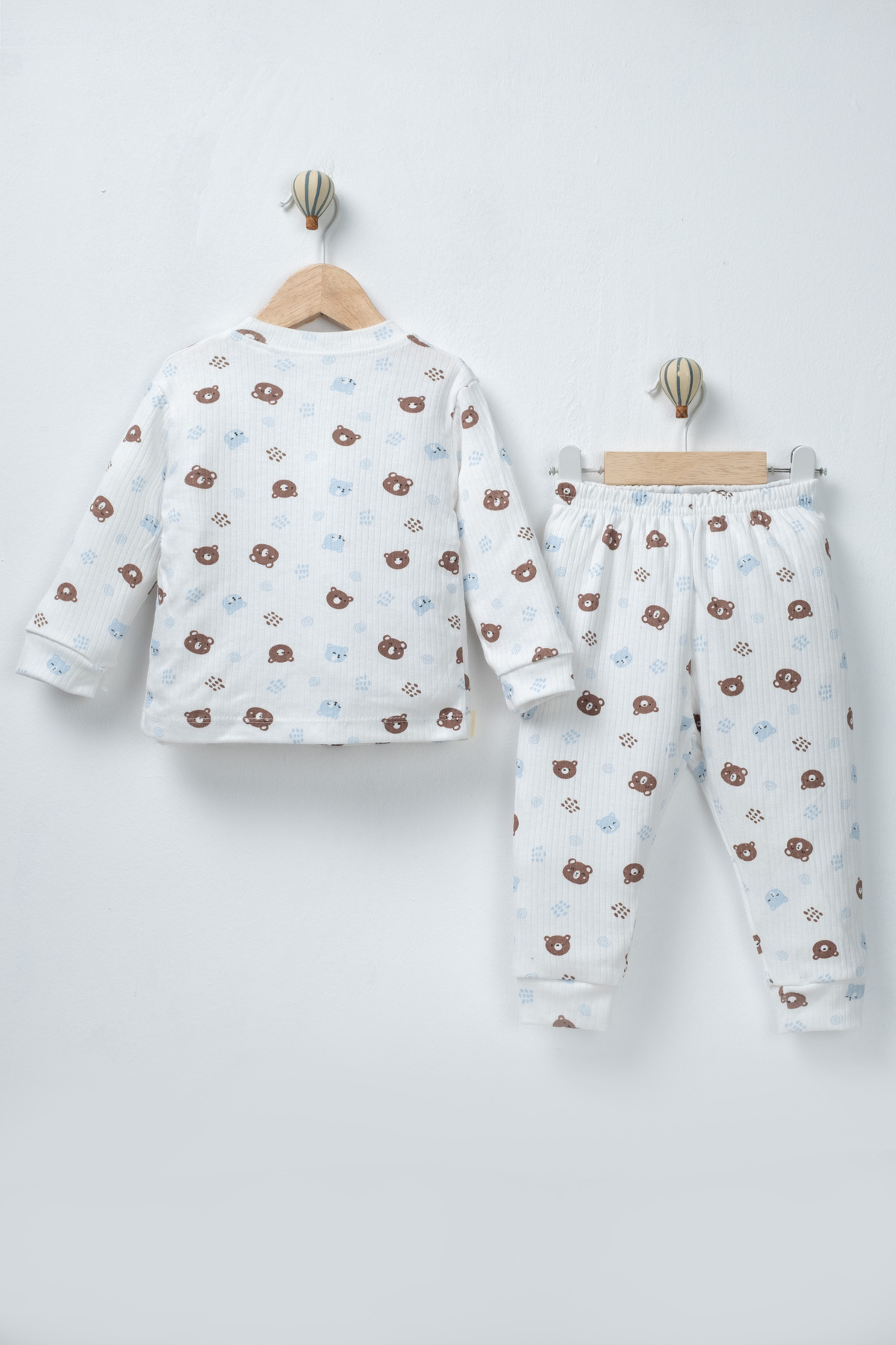 TWOO KİDS Erkek Bebek&Çocuk 2'li Pijama Takımı Düğmeli Set %100 Organik fotoğrafı 5 (önizleme)