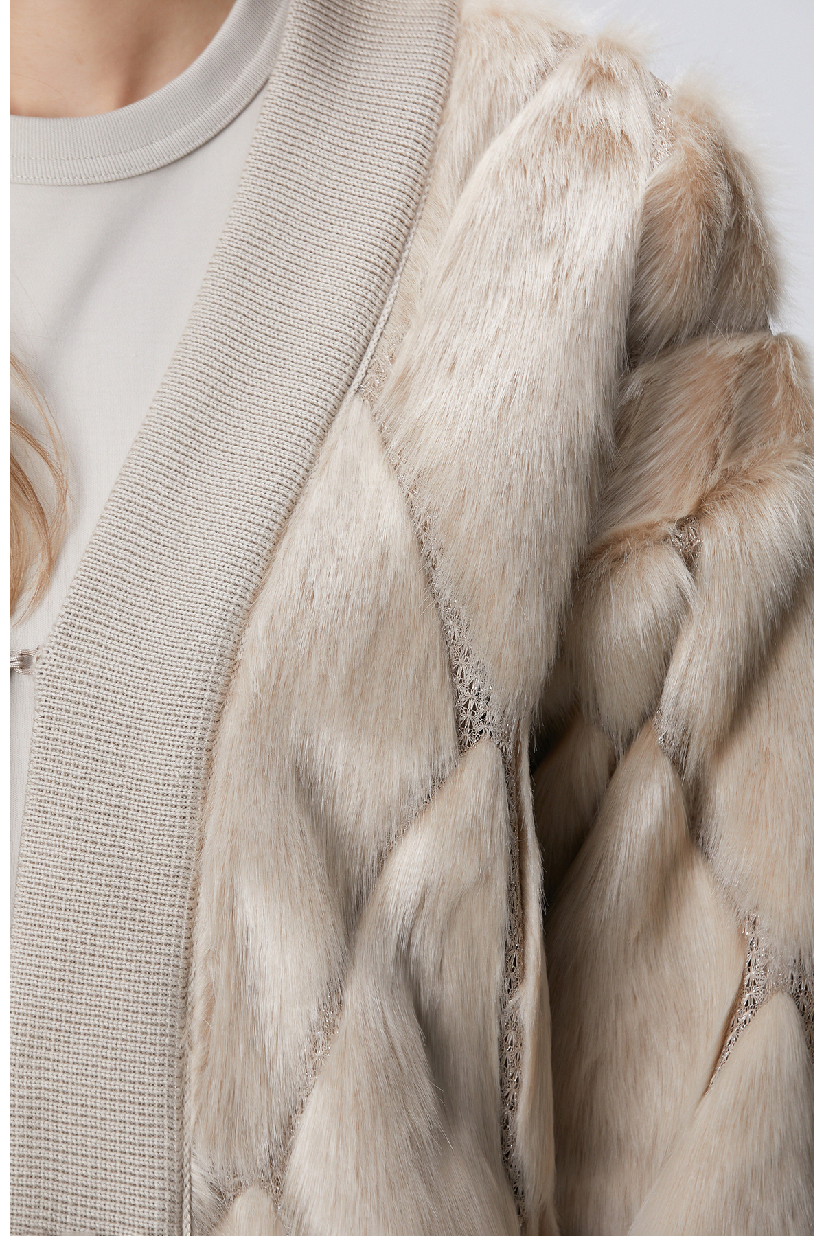 Network  Bej Suni Kürklü Hırka - Görsel 6