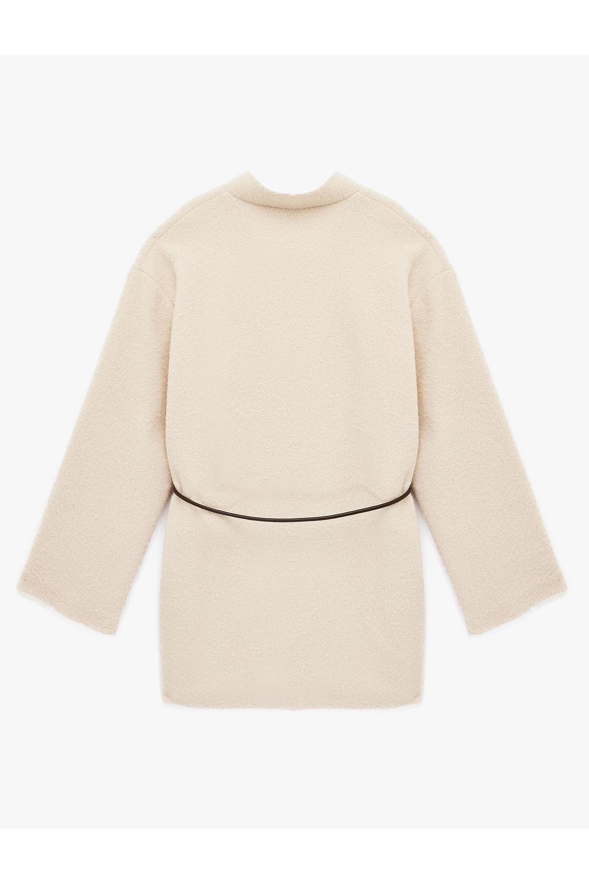 Koton  Buklet Kumaş Kemerli Cepli Kruvaze Uzun Kimono Ceket - Görsel 2