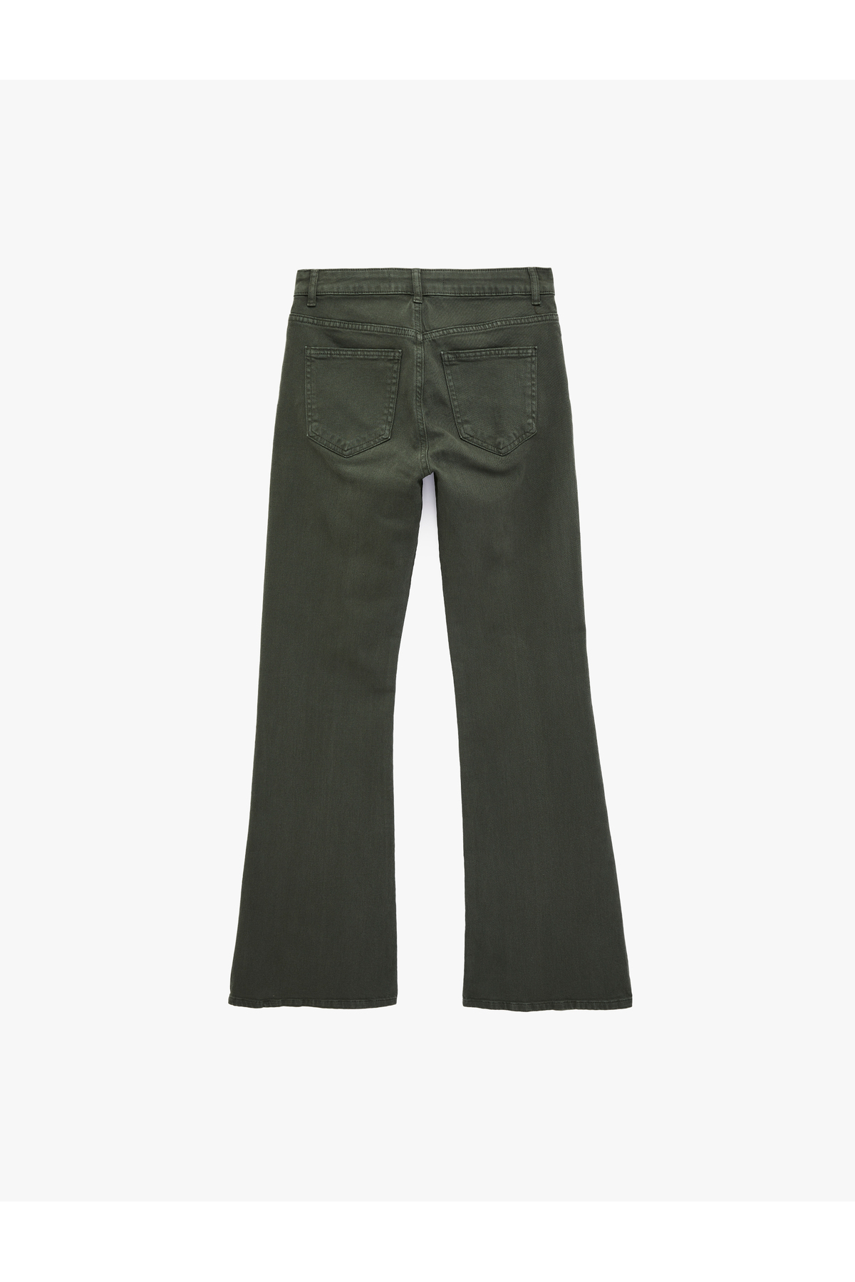 Koton Pamuklu Cepli Düğmeli Dar Kesim İspanyol Paça Denim Pantolon - Flare Jeans görsel 5