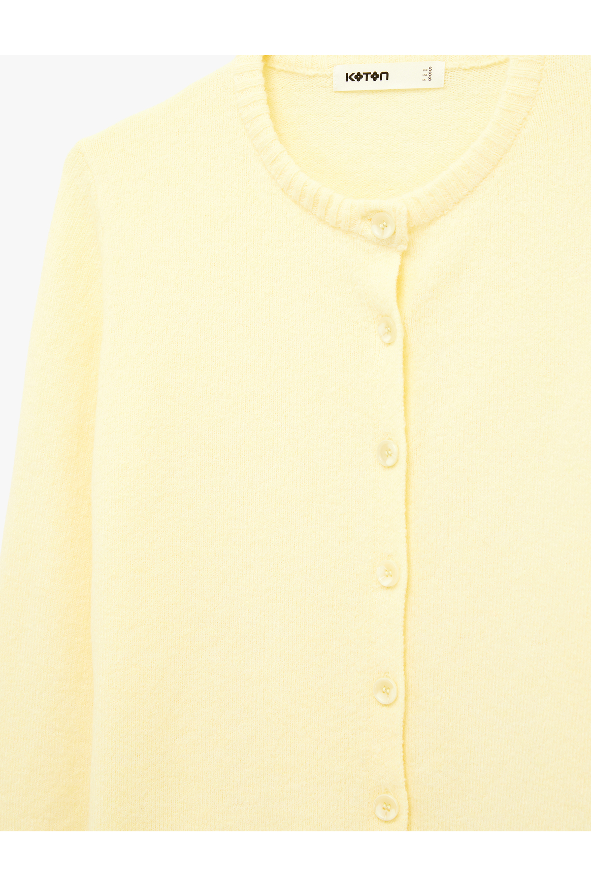 Koton  Uzun Kollu Bisiklet Yaka Düğmeli Triko Hırka - Görsel 4