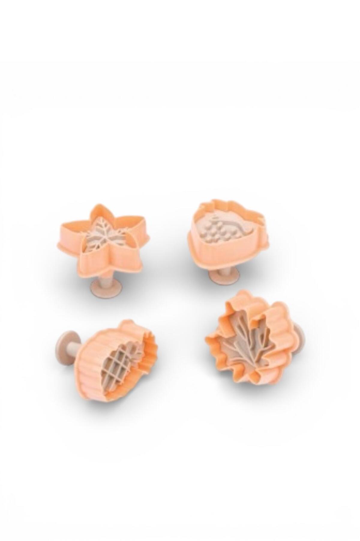 4-Piece Leaf Model Pressed Sugar Dough Cutter Cookie Mold