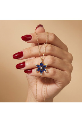 AvaLineAtelier 925 Ayar Gümüş Manolya Kolye 14 Ayar Altın Kaplama