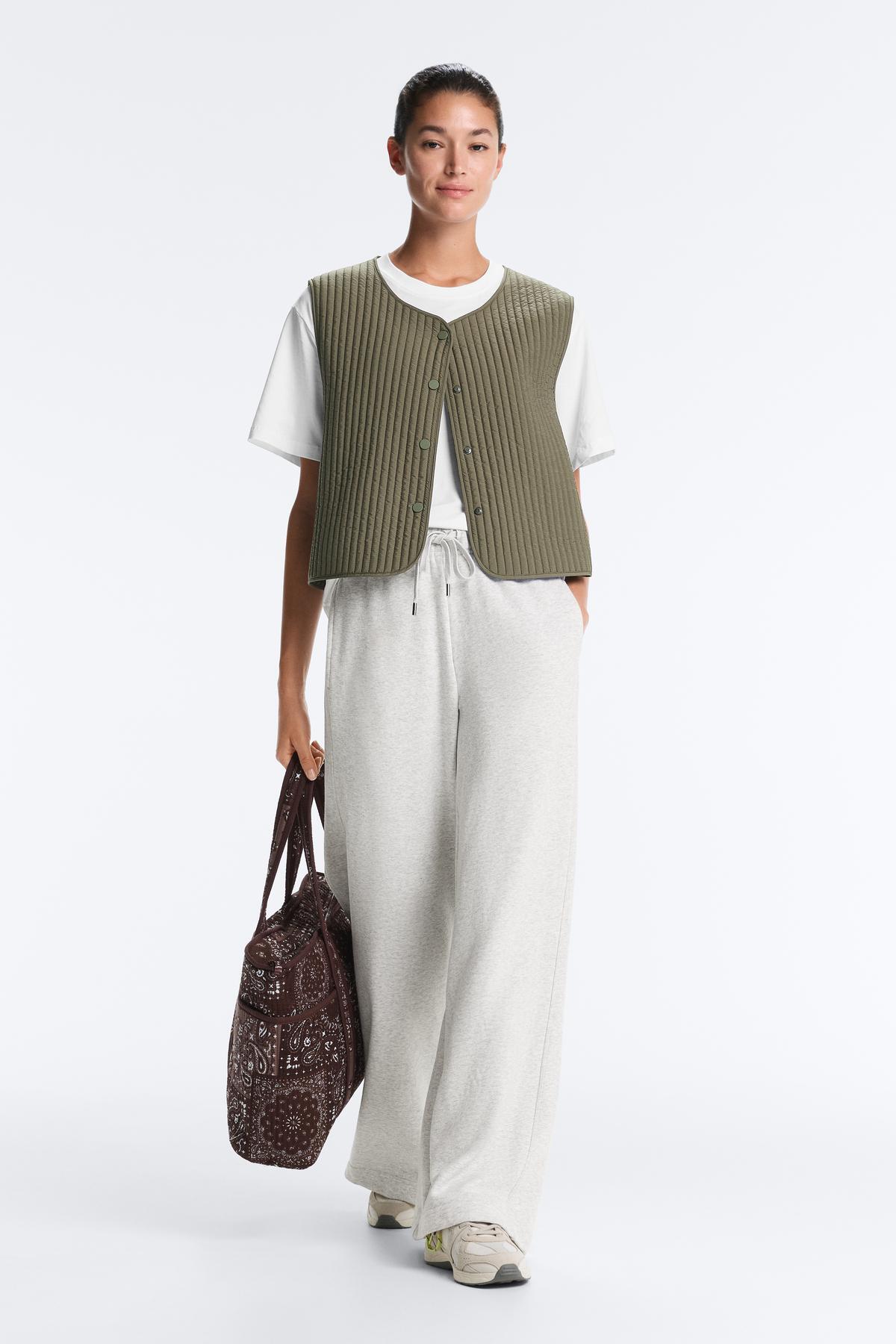 Oysho  Pamuklu düz uzun pantolon - Görsel 6