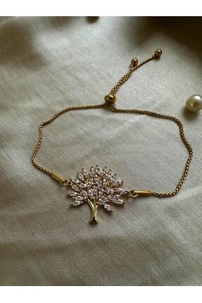 SİDRELLA JEWELRY 316 L ÇELİK Ağaç Tasarımlı Taşlı Minimal Bileklik