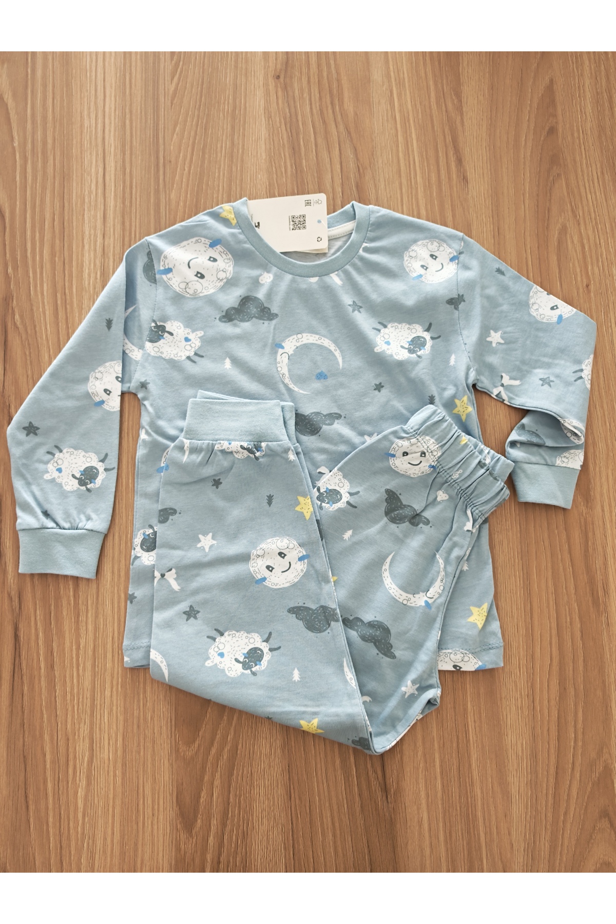 PAMUKLU ERKEK PIJAMA TAKIMI - Mavi