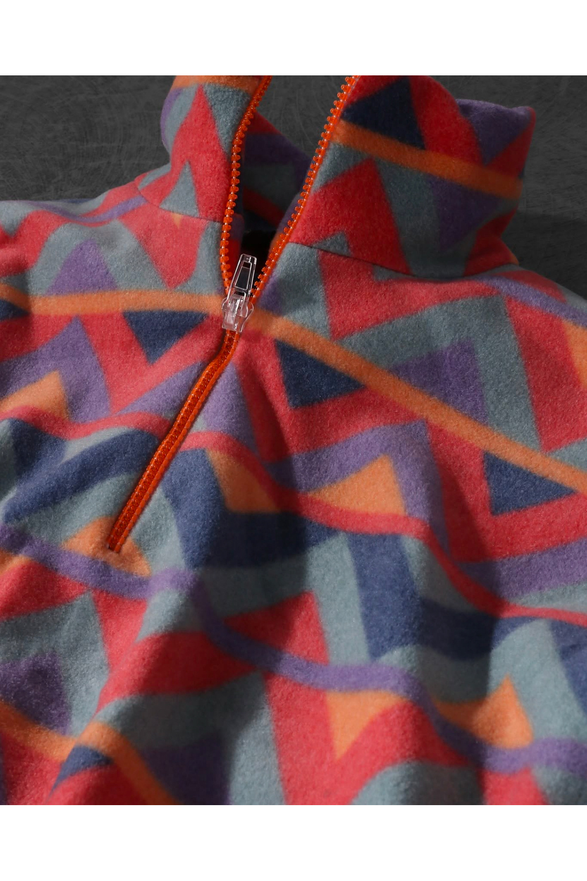 Zigzag Desenli Polar Oversize Günlük Kullanım Sweatshirt – Yumuşak Dokulu, Sıcak Tutan, Rahat Kalıp — بنفش SWT-6743 — تصویر 4 از 4