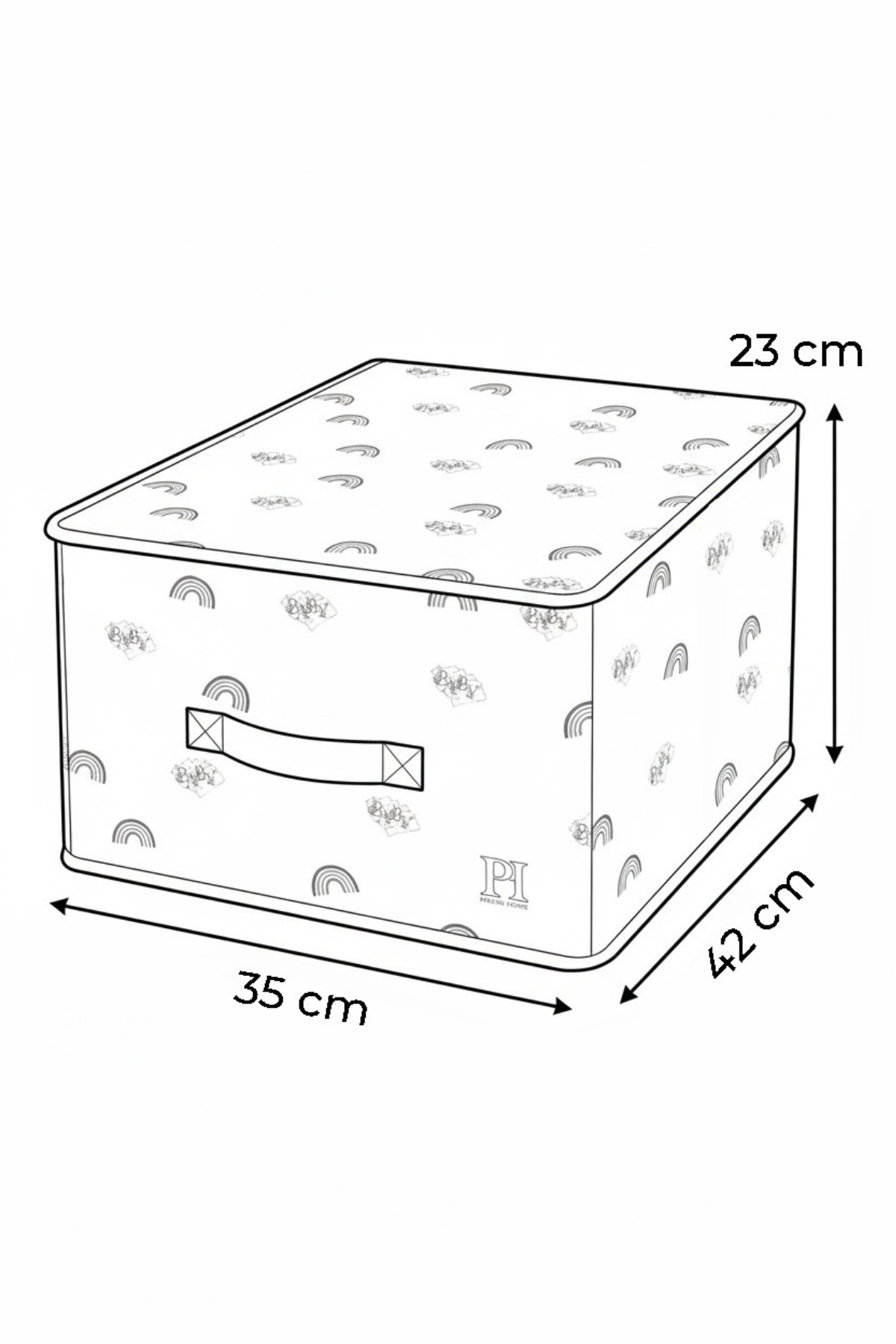 PH Prendi Home Küçük Baby Hurç 35x42x23 cm Fermuarlı Dolap İçi Düzenleyici Baza Altı Yorgan Yastık Saklama Organize fotoğrafı 3 (önizleme)
