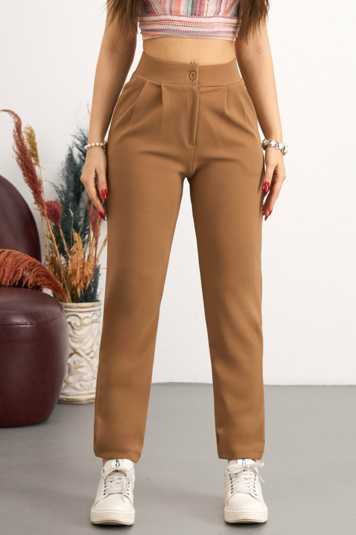 Women's High Waist Lycra Narrow Leg Pants