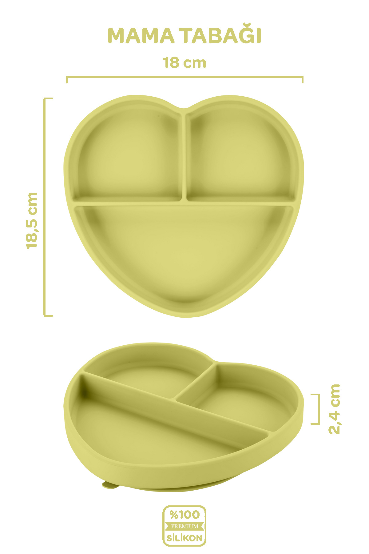 Moki Silikon Beslenme Seti 4'lü Pond Yeşil / Mama Önlüğü, Mama Tabağı, Bandırma Kaşığı, Kulplu Bardak fotoğrafı 2 (önizleme)