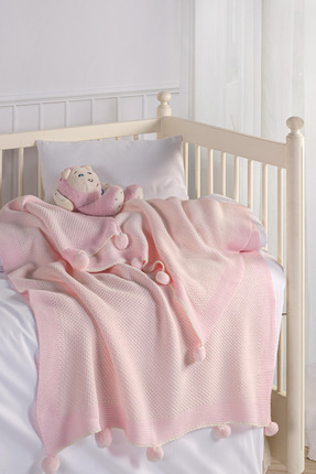 WOOLHOME TRİKO PONPONLU KOKULU KIZ BEBEK BATTANİYE 80X100