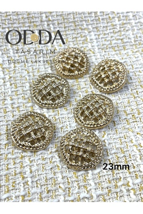 ODDA TASARIM ATÖLYESİ 23 MM Z.RA HASIR DESEN GOLD 6li DUGME SET