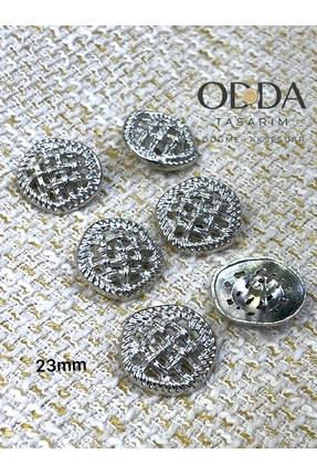 ODDA TASARIM ATÖLYESİ 23 MM Z.RA HASIR DESEN NIKEL 6li DUGME SET