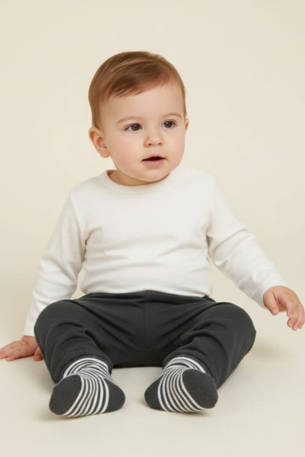 Fuar Baby Füme %100 Pamuk Çoraplı Erkek Bebek Altı - Beli Lastikli Bebek Pantolonu - Pijama ve Eşofman Altı fotoğrafı 5 (önizleme)