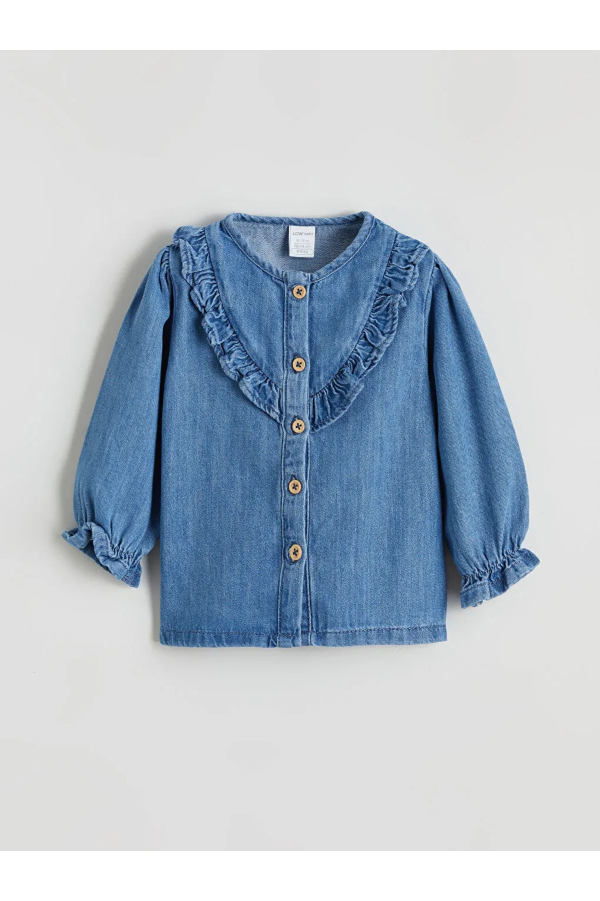 LC Waikiki Mavi Fırfırlı Kız Bebek Gömlek ve Tayt fotoğrafı 7 (önizleme)