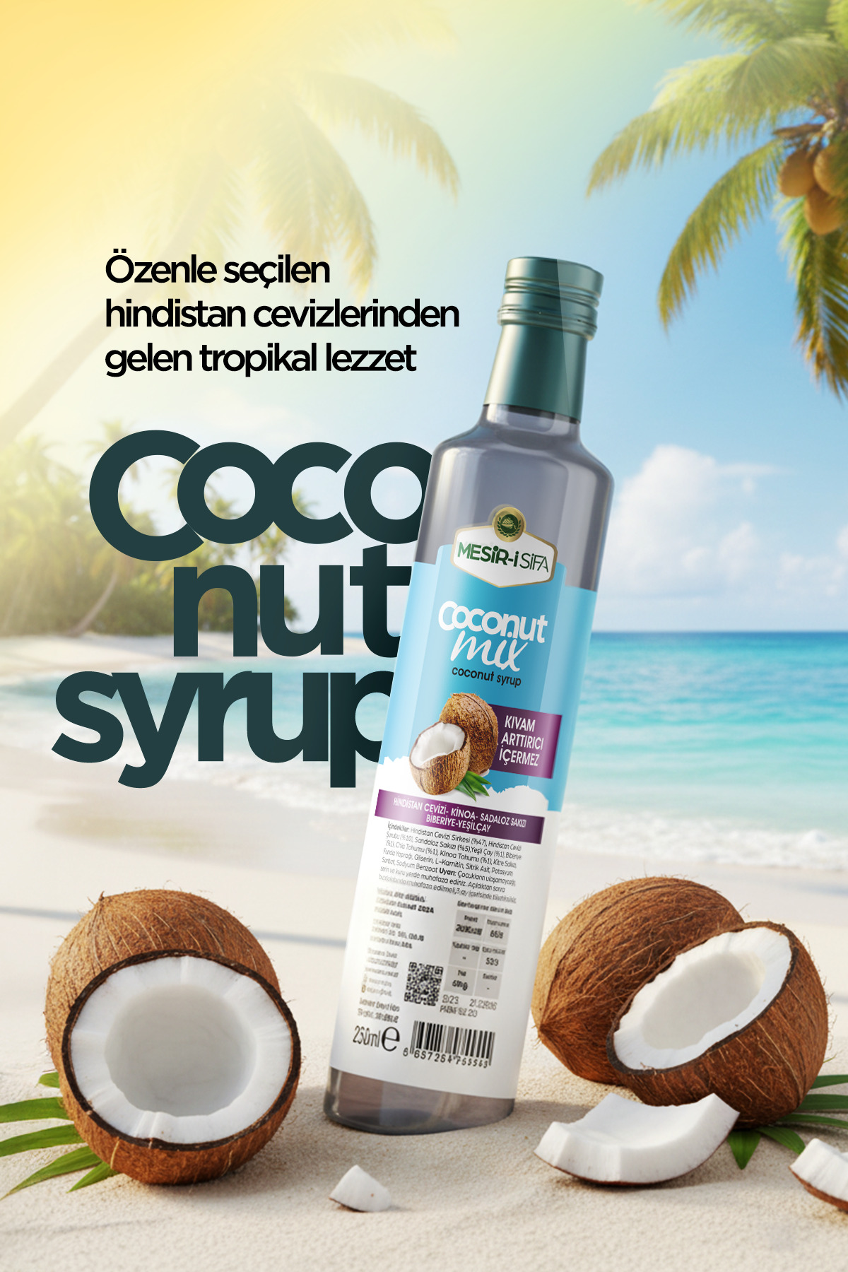 Mesirişifa Coconut Mix Hindistan Cevizi Şurubu 250ml - Kinoa