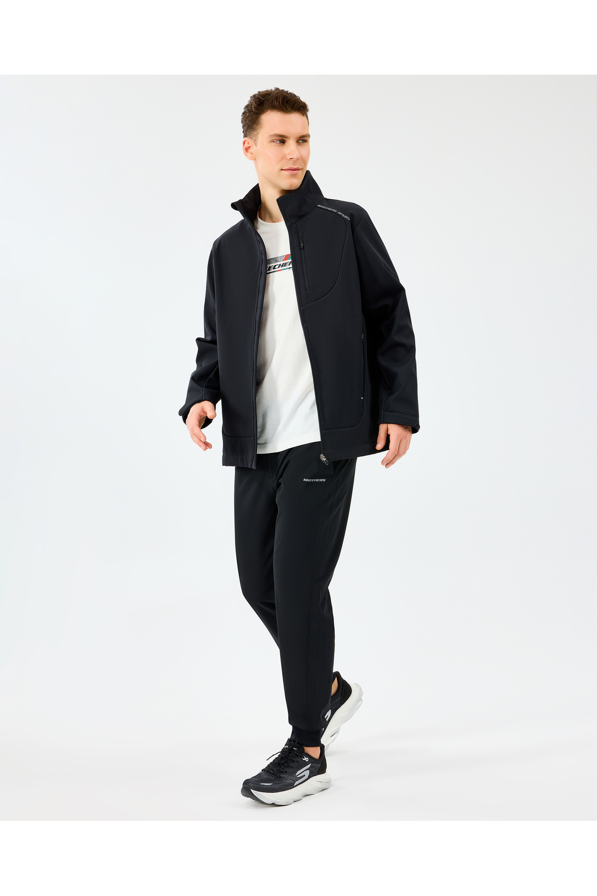 SKECHERS M Softshell Basic Jacket Erkek Siyah Mont S2520132-3817 görsel 5