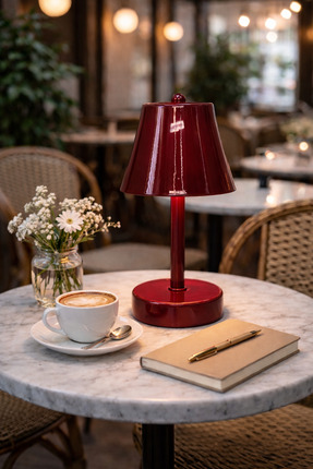 Natiorj Zily Model Bordo Pilli Masa Lambası Cafe Salon Yatak Odası Proje Abajur