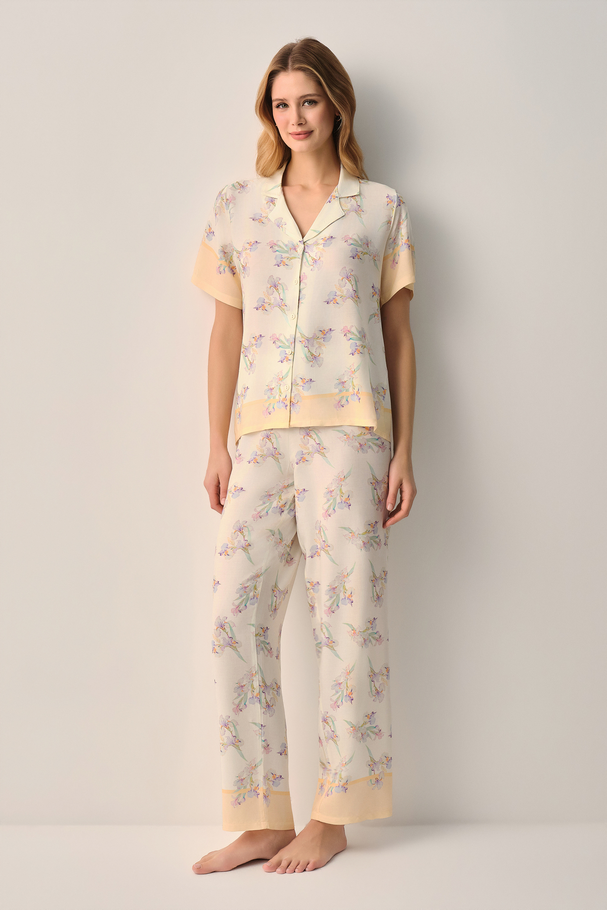 Suwen Aurel Shirt Collar Pajama Set