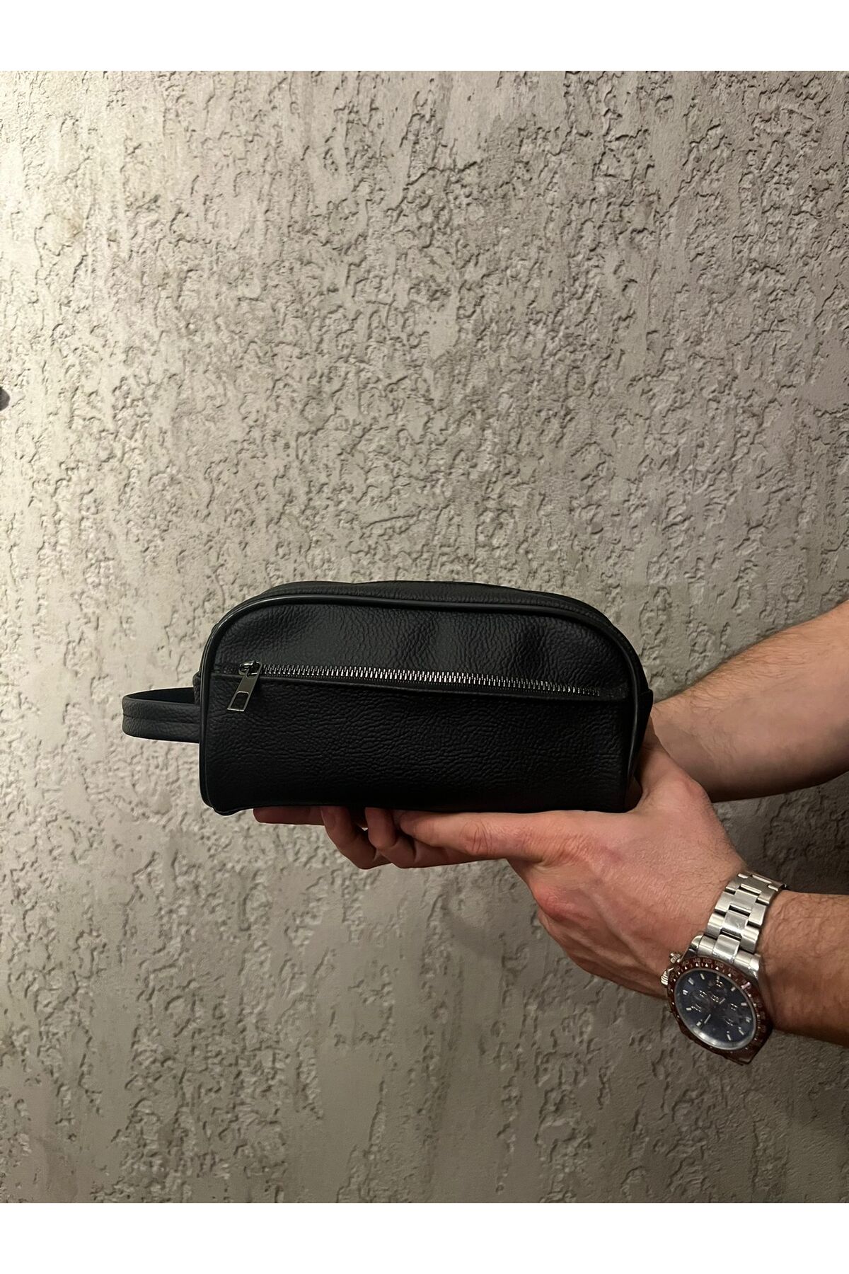 ZUU BAGS Erkek Siyah Fermuarlı El Çantası