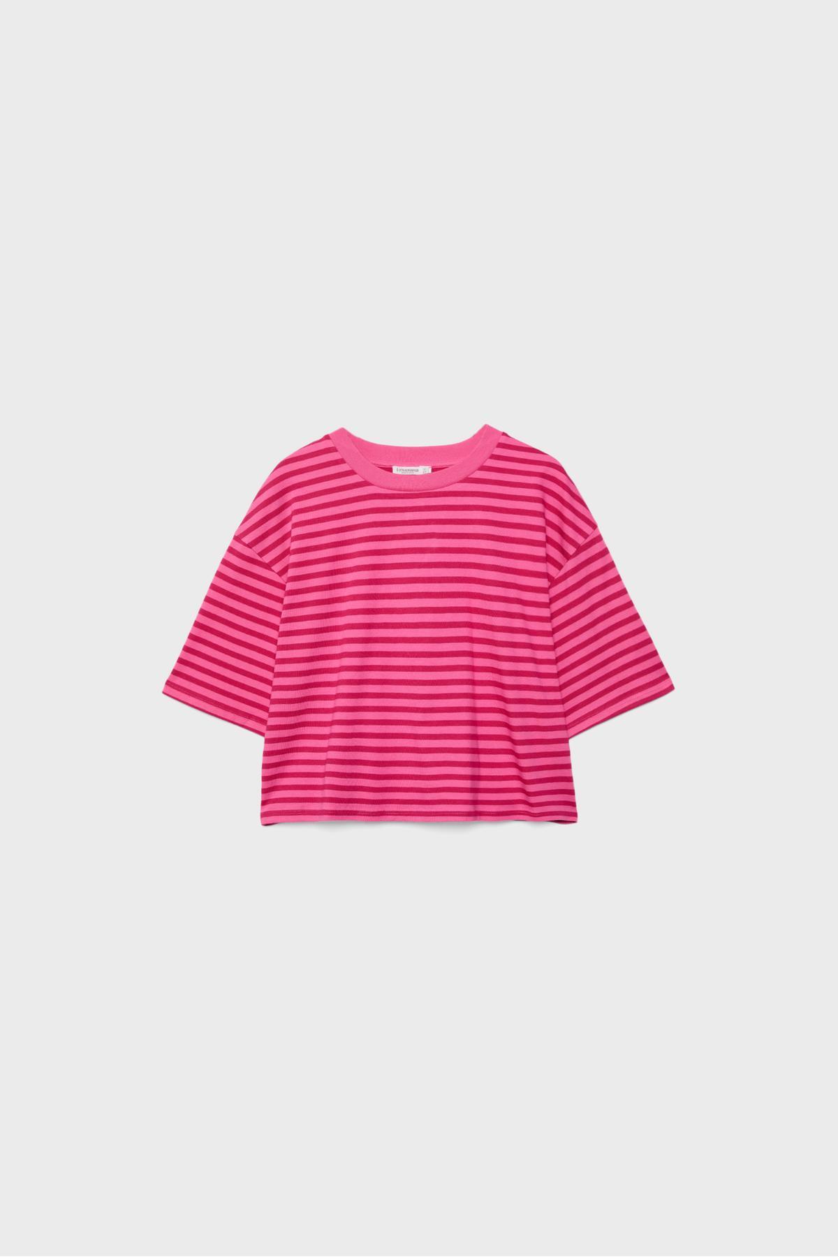 Stradivarius  Çizgili kısa kollu t-shirt - Görsel 6