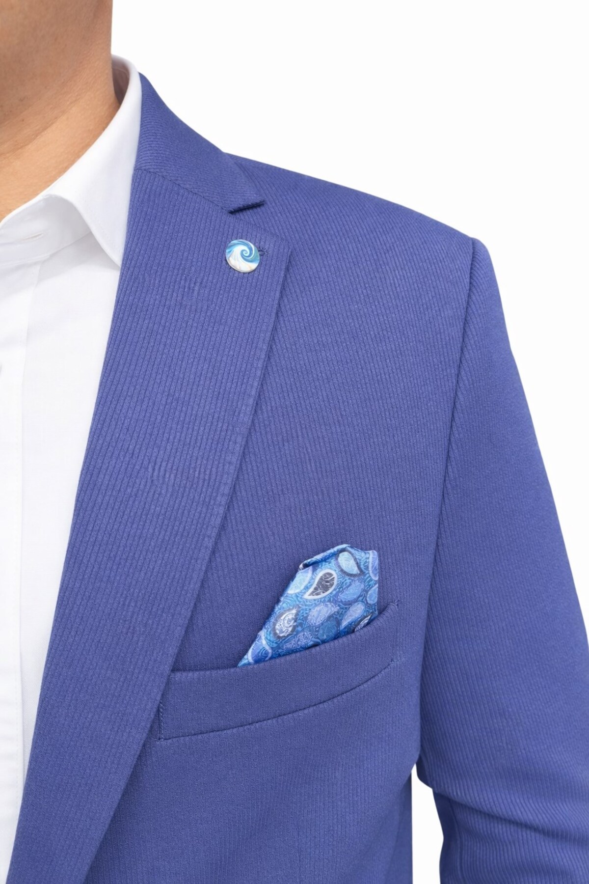 Plus Scorpion Erkek Slim Fit Ceket, Likralı Fitilli Kumaş, Çift Düğmeli Tek yırtmaçlı Modern Tasarım görsel 7