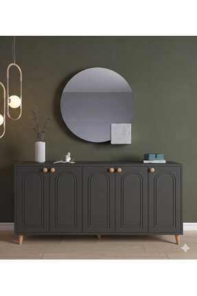 FUHO Maria Bohem Konsol Antrasit Mdf Kapak