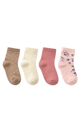 JUST SOCKS 4'LÜ BEBEK PAMUK SOKET ÇORAP