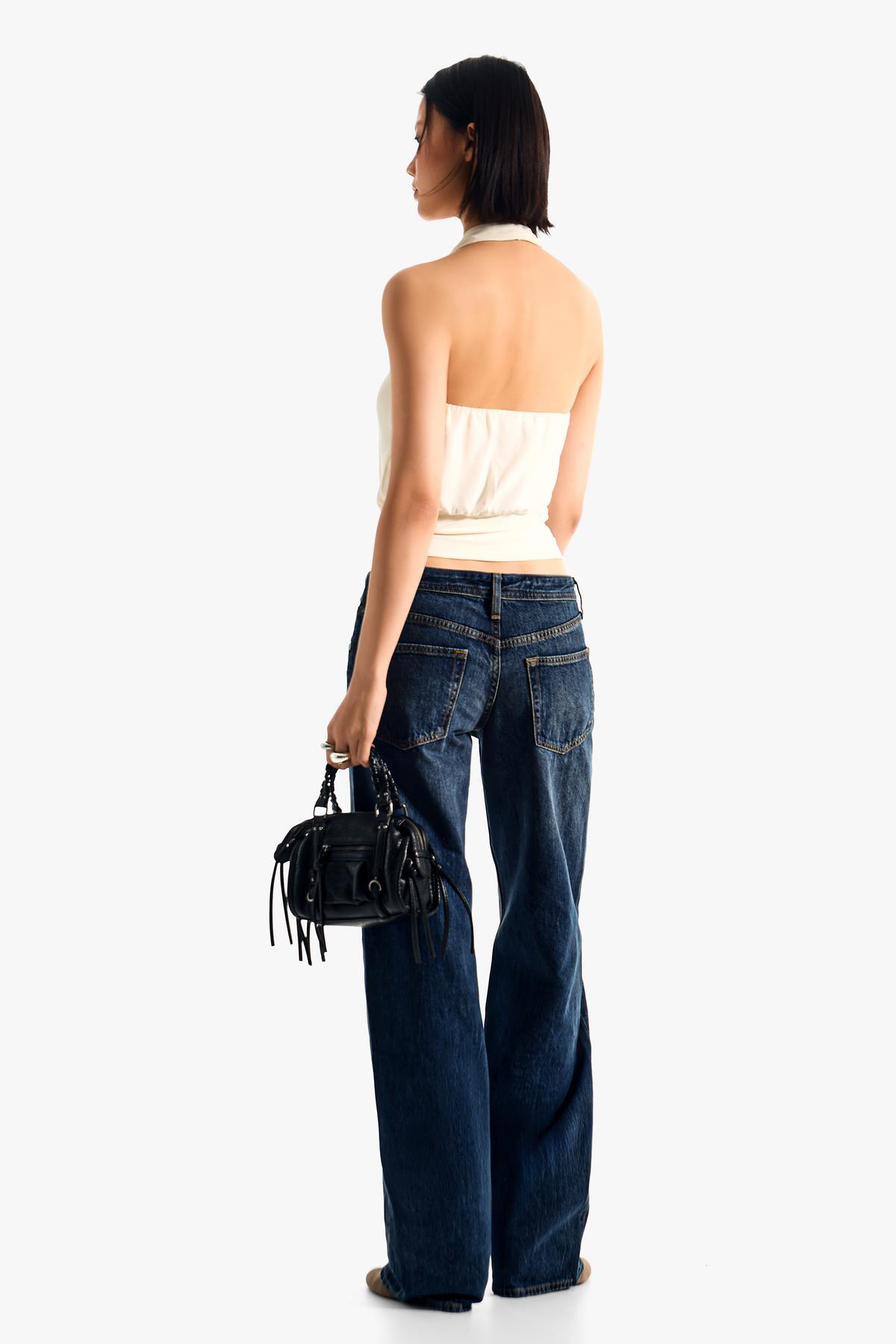 Bershka  straight fit düşük bel jean - Görsel 2