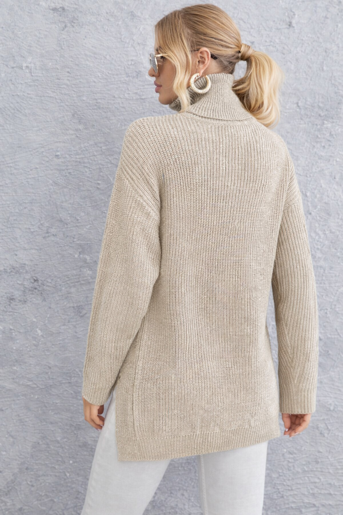 TOFİX textile  Trıko boğazlı yırtmaç tunik s beden - Görsel 3