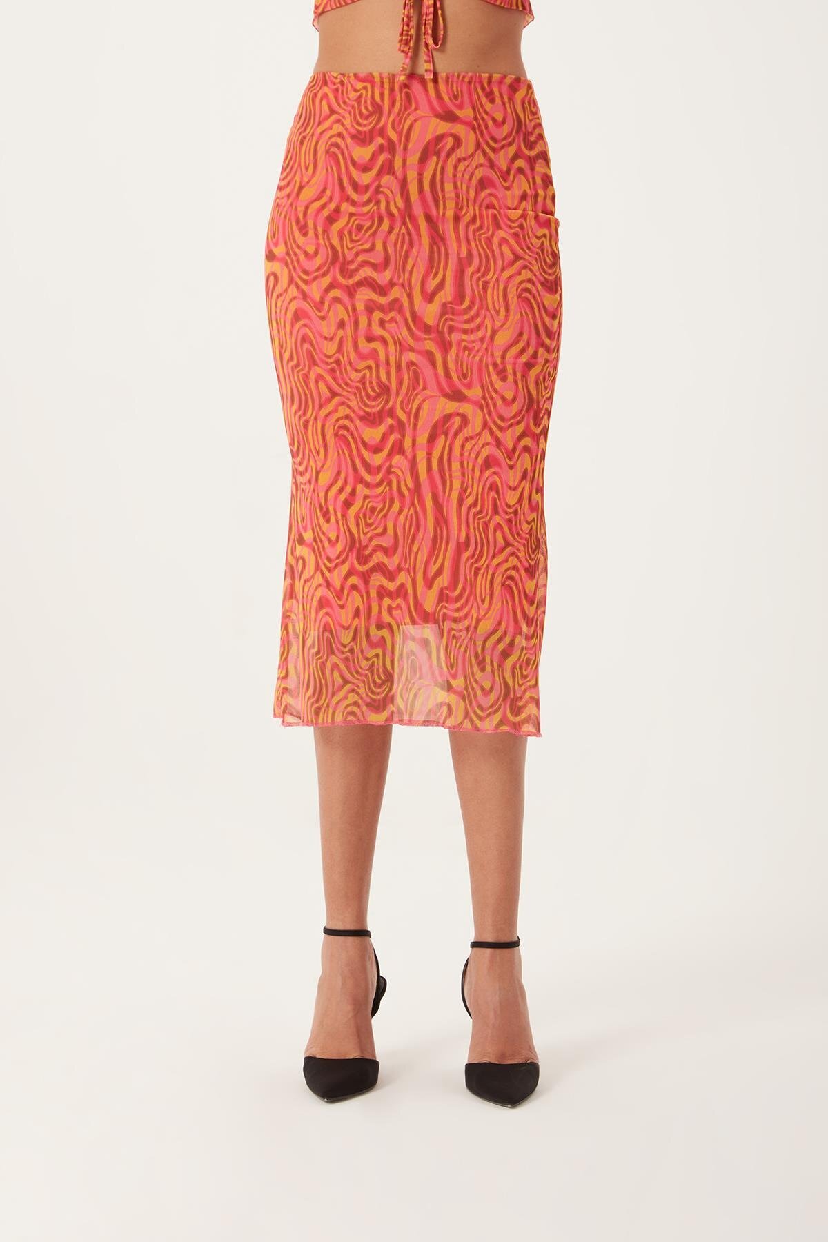 Women's Lined Mesh Skirt Pink