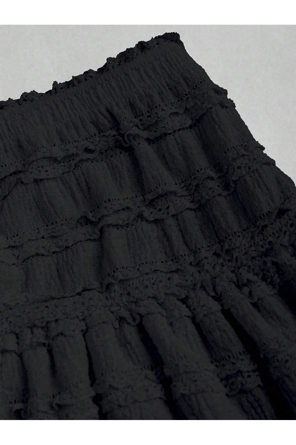 Wild Flower  Mykonos Fırfırlı Yüksek Bel Mini Şort Etek - Görsel 9