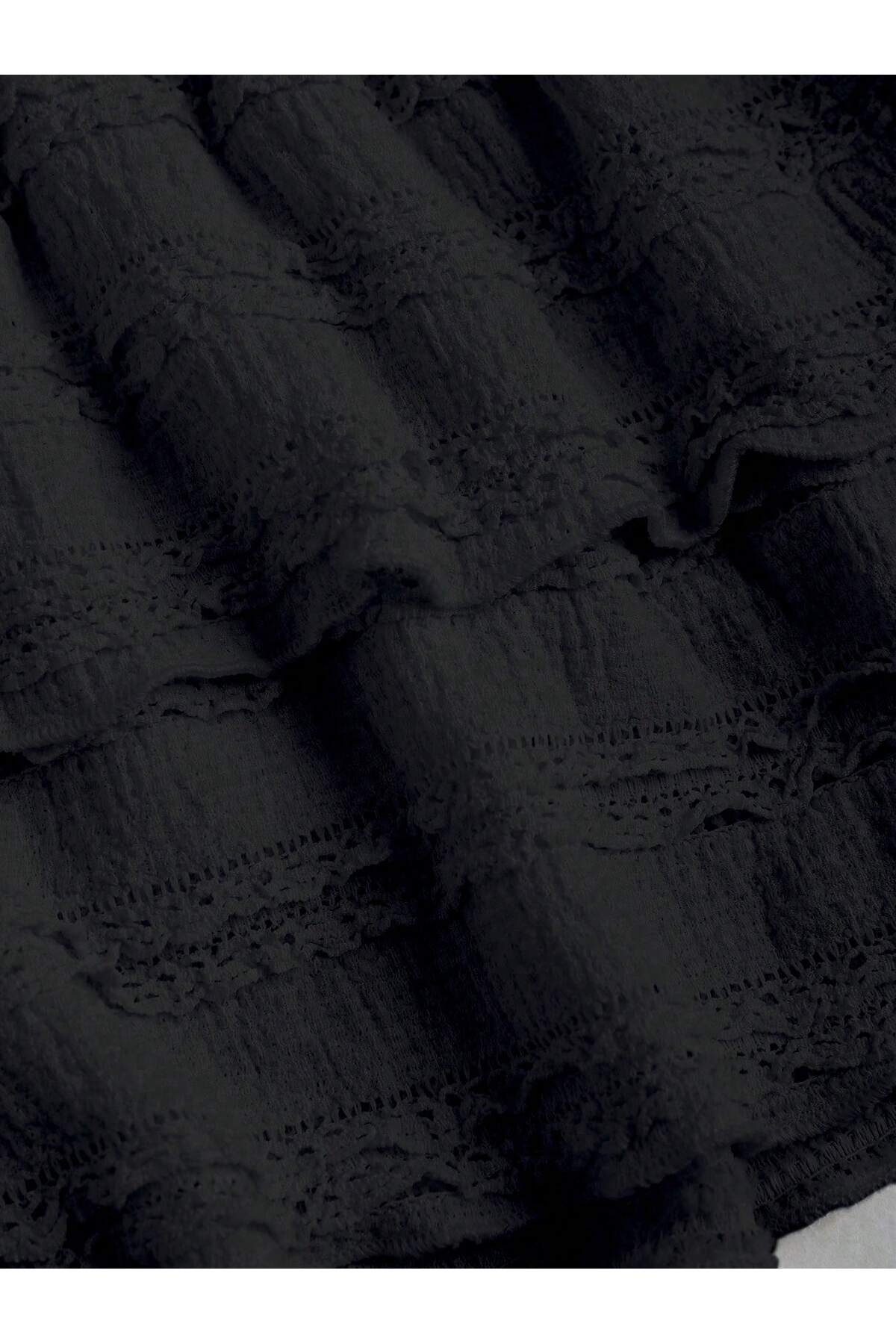 Wild Flower  Mykonos Fırfırlı Yüksek Bel Mini Şort Etek - Görsel 7