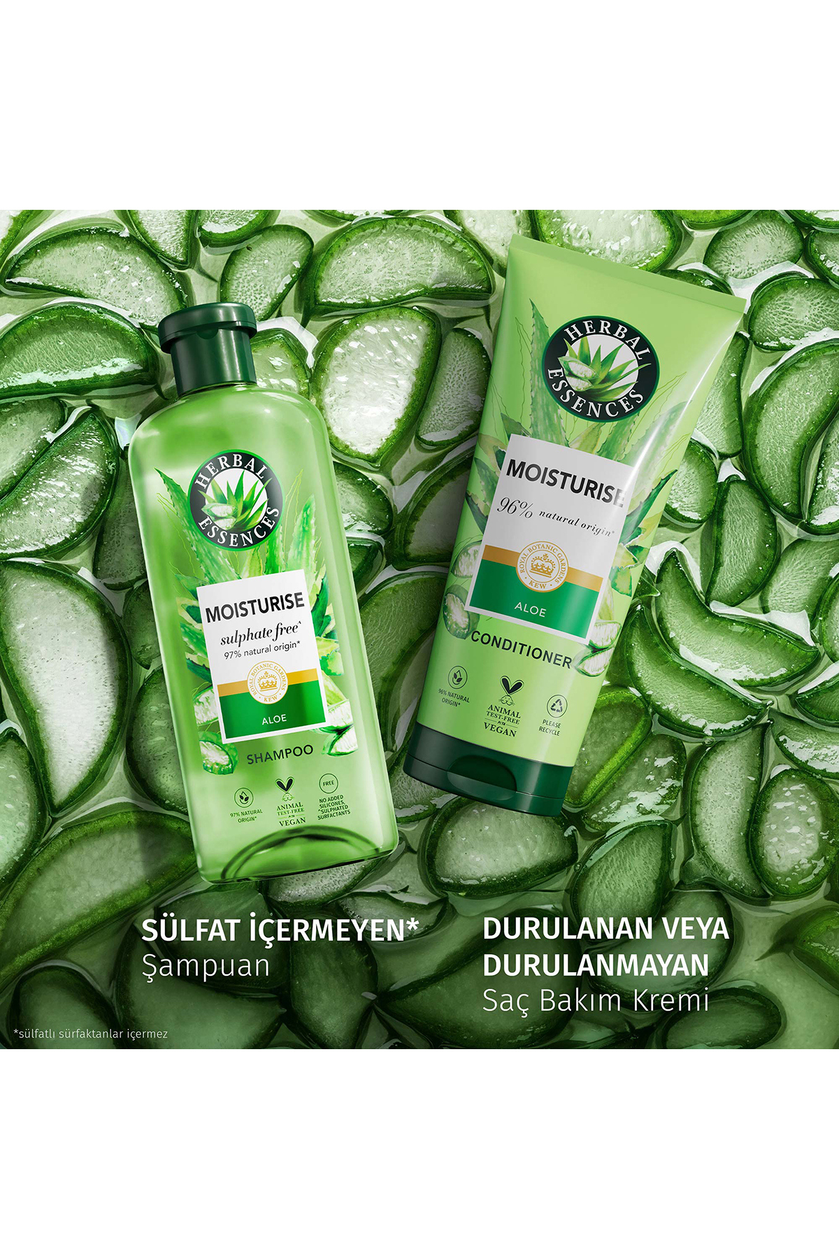 Herbal Essences Yatıştırıcı Aloe İçeren Sülfatsız Saç Bakım Seti