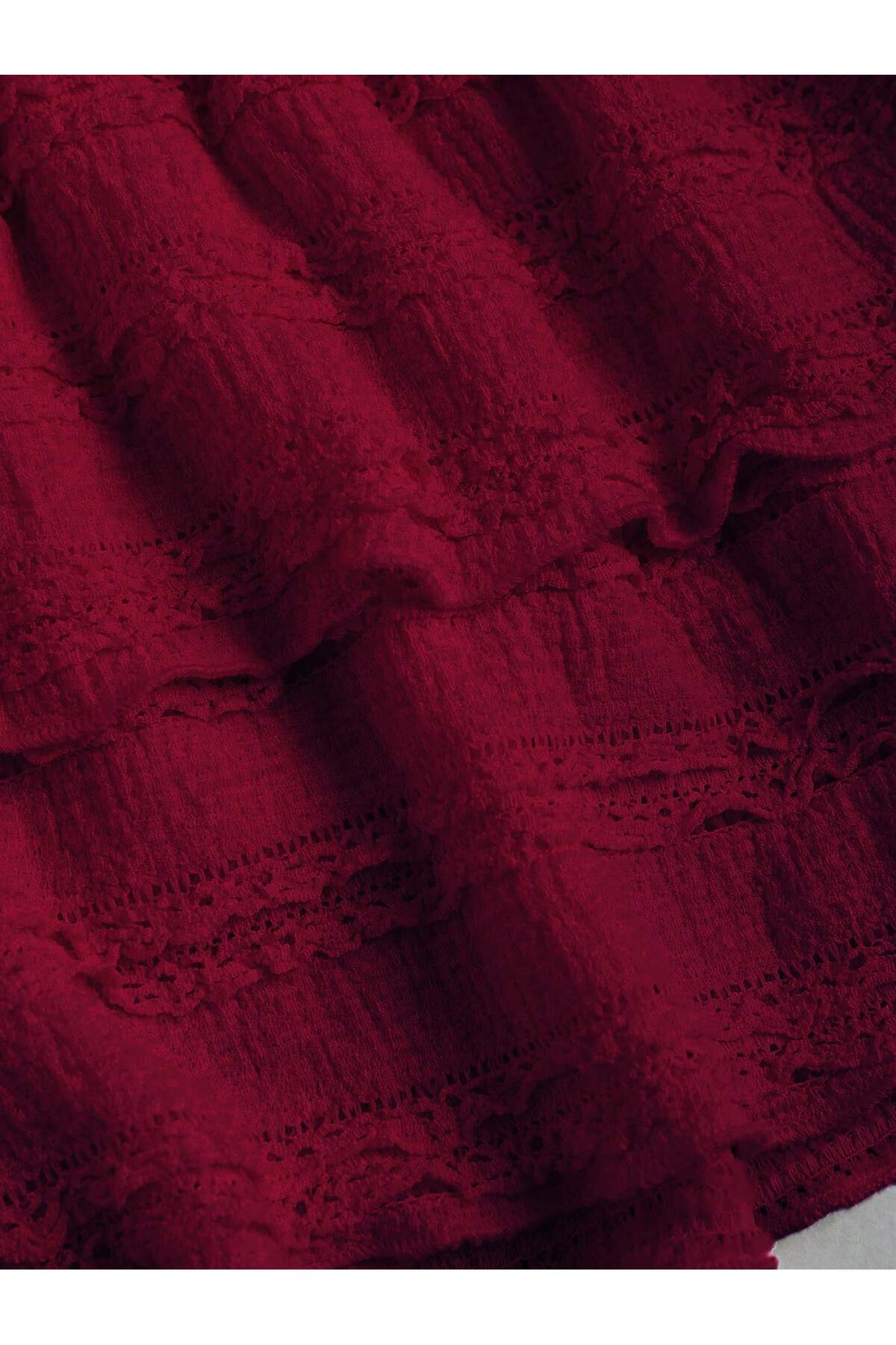 Wild Flower  Mykonos Fırfırlı Yüksek Bel Mini Şort Etek - Görsel 6