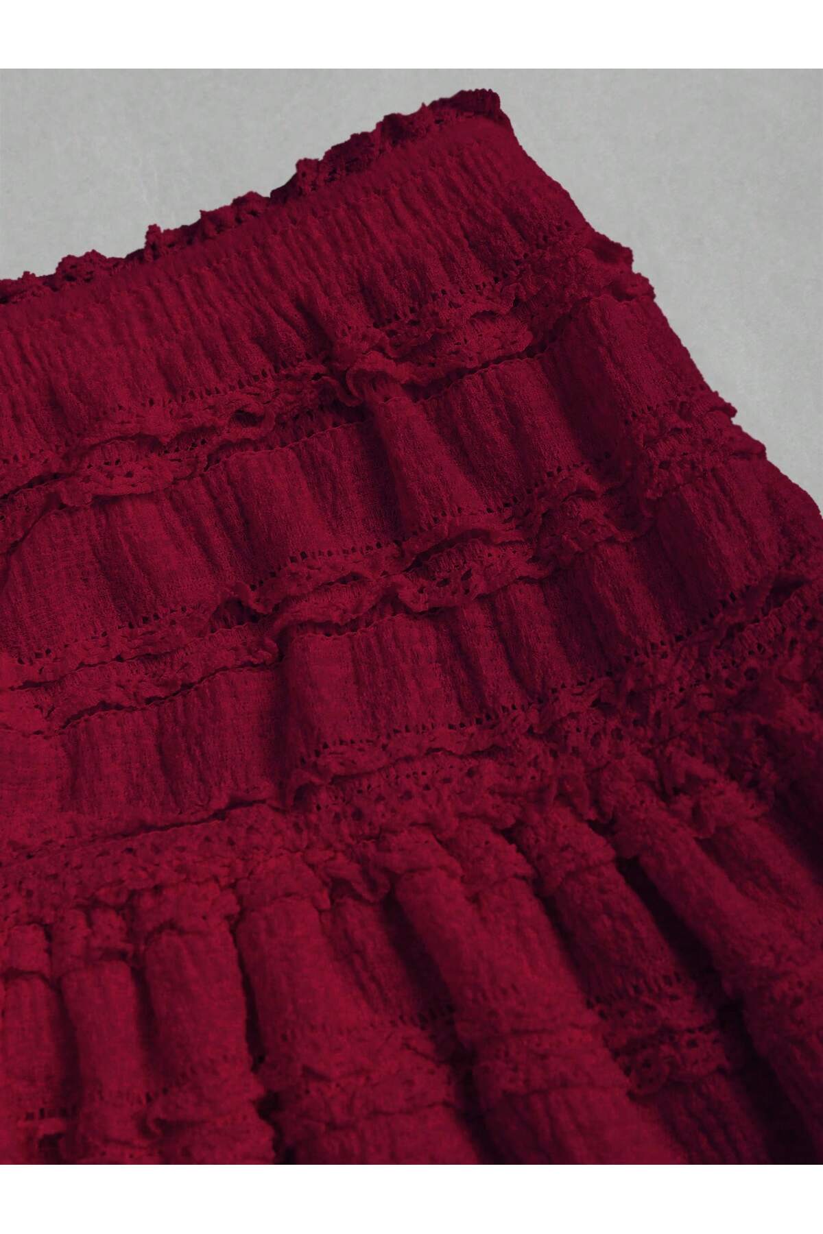 Wild Flower  Mykonos Fırfırlı Yüksek Bel Mini Şort Etek - Görsel 7