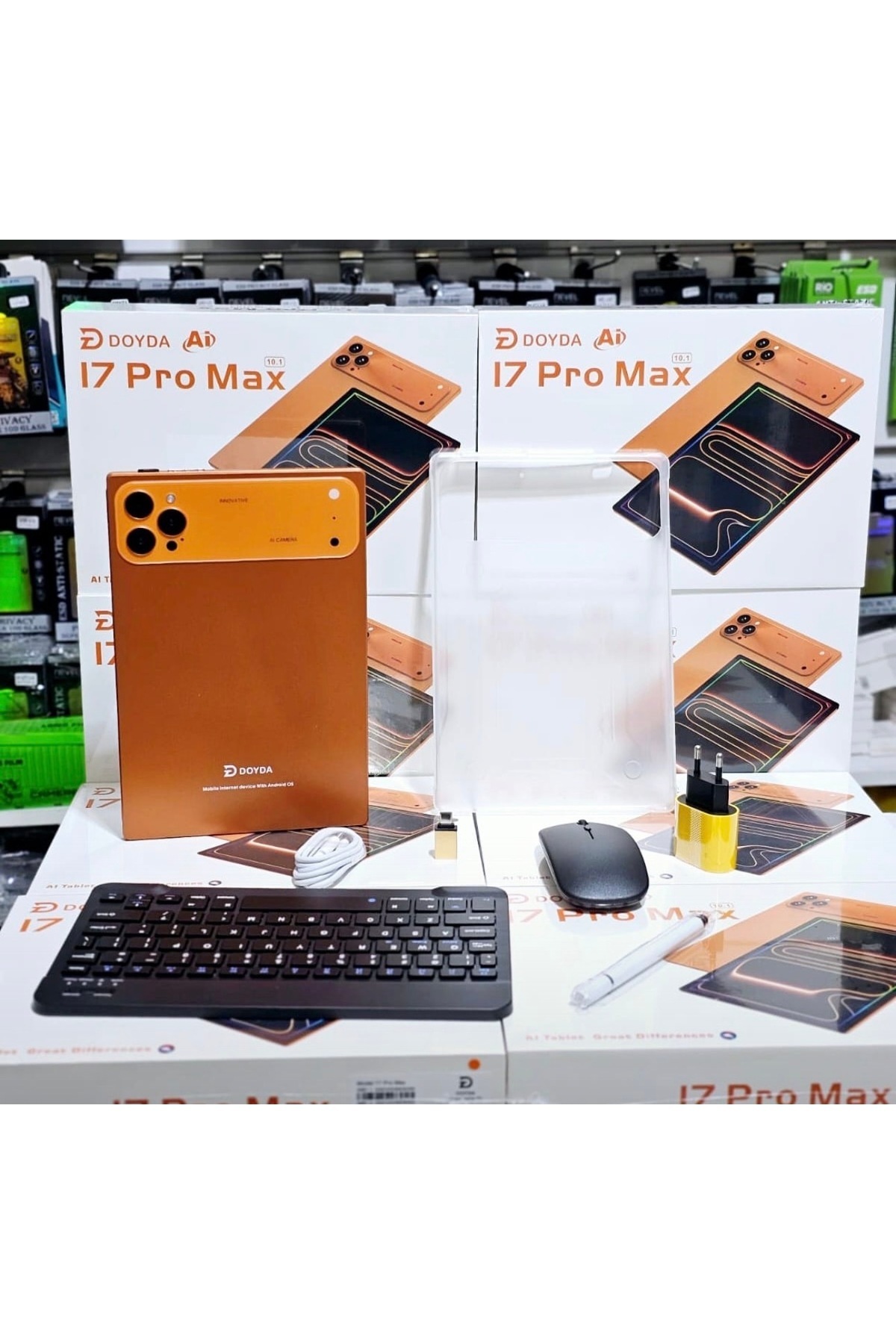 17 pro max 5G Tablet 16GB RAM 1TB Hafıza Klavyeli Kılıflı Android 15 10.1” 10000