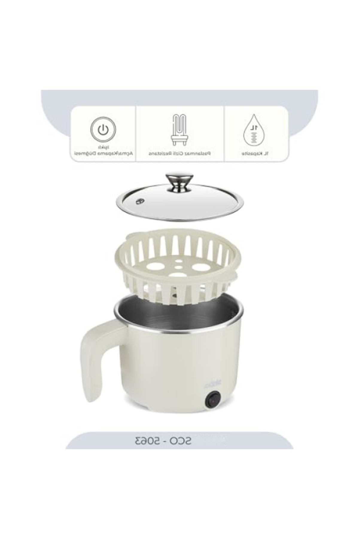 markentegra Çok Fonksiyonlu Buharlı Pişirici, 1 Litre Kapasite fotoğrafı 2 (önizleme)