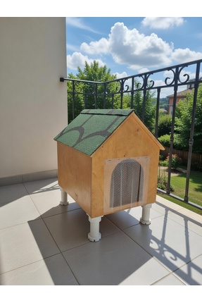 legenbrand Kedi Evi,Açık çeviz renkli.Plastik Ayaklar 10 cm, Dış Mekan Kedi E...