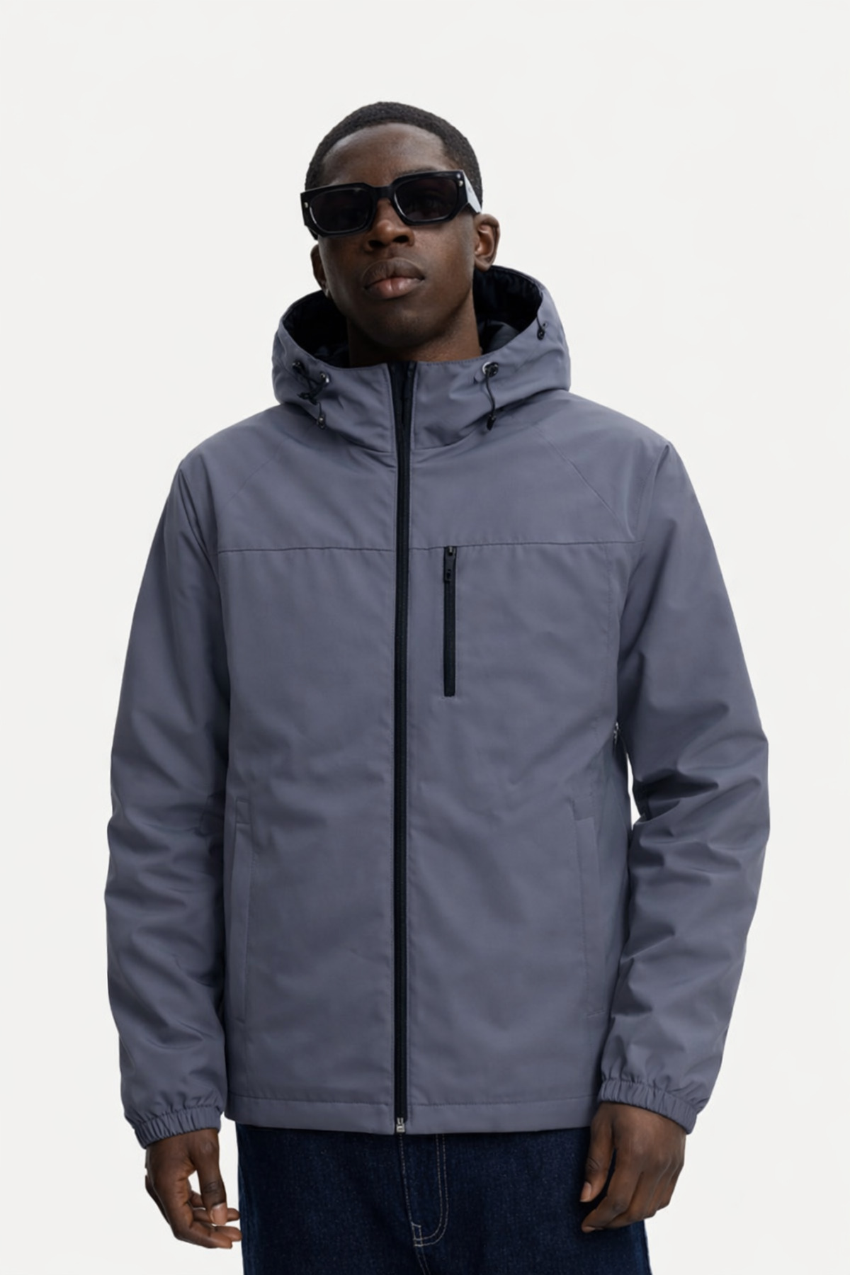 DAMGA JEANS  Erkek Astarlı Trend Oversize Füme Yağmurluk & Rüzgarlık