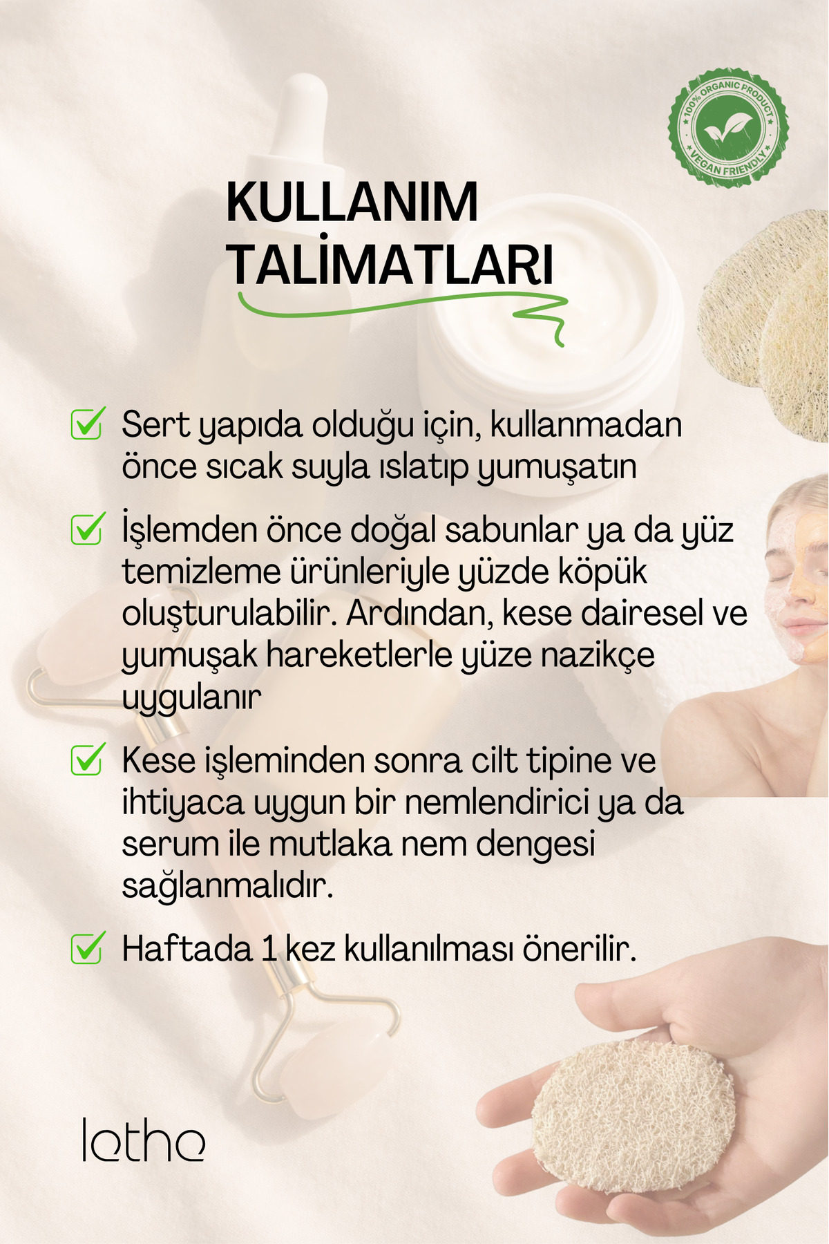 Doğal 3'lü Kabak Lifi Yüz Kesesi, Yüz Peeling Etkili, Cilt Temizleme, Unisex, Hijyen Bantlı — LTYPKL-03 — تصویر 3 از 4