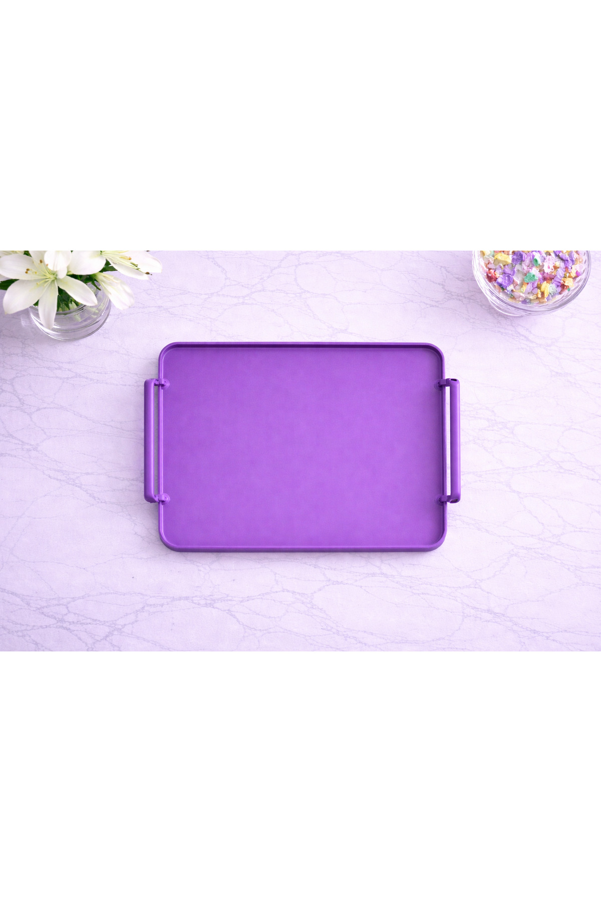 Zucci Home Aurora Violet Opak Servis Tepsisi | Dayanıklı Sunum
