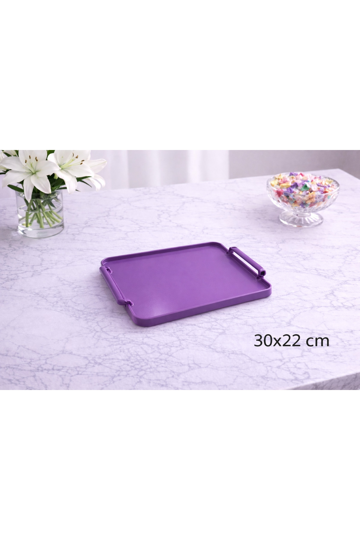 Zucci Home Aurora Violet Opak Servis Tepsisi | Dayanıklı Sunum