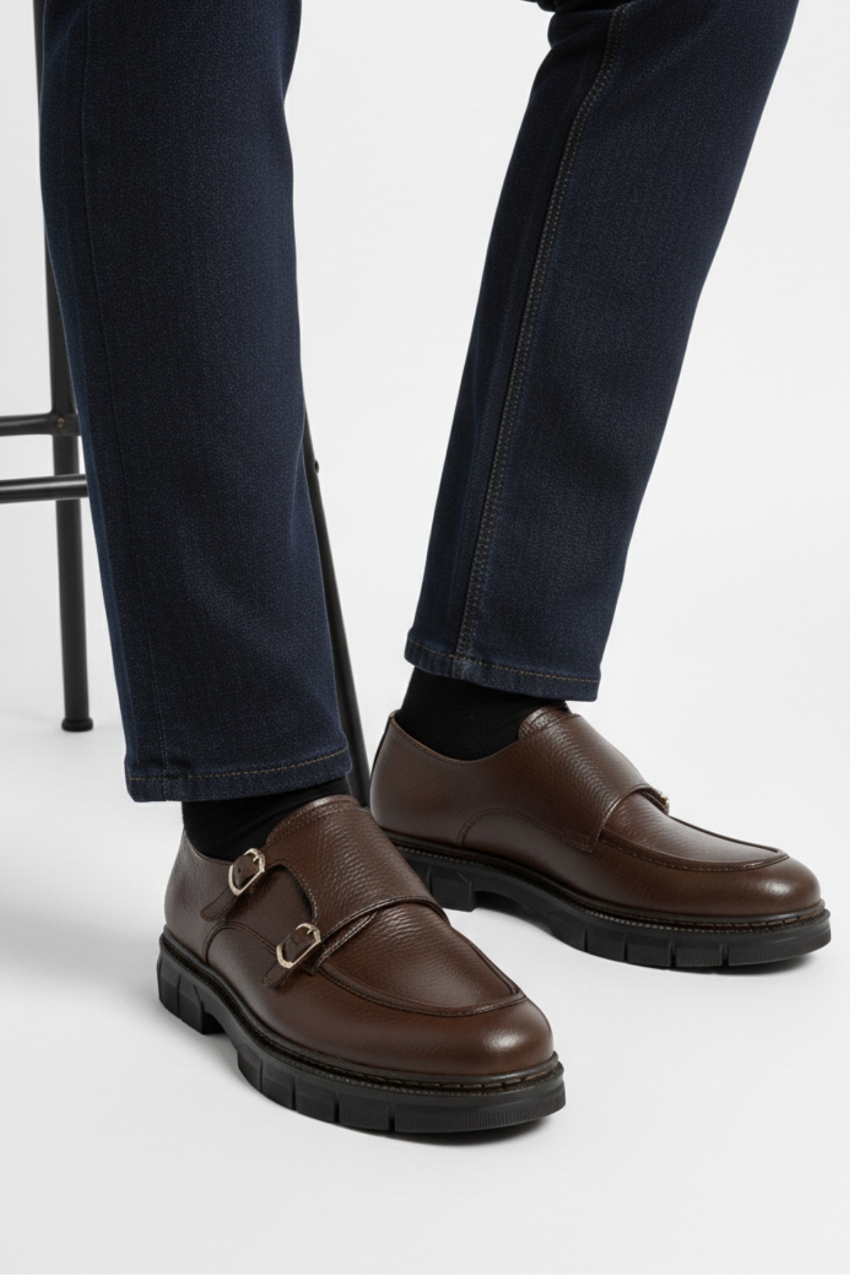 LUSIVE  Hakiki Deri Kahverengi Bağcıksız Rahat Erkek Klasik Ayakkabı LUASS28AL0049 - Görsel 3